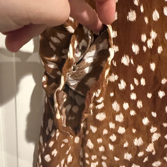 Zara Brown and creme Patterned Blouse - Picture 4 of 5